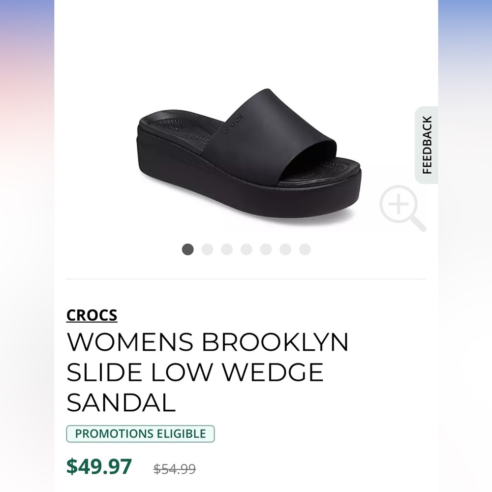 NIB Black Crocs Brooklyn slide wedge sandals